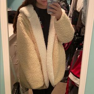urban outfitters double-sided fuzzy coat!!!